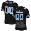 Custom Black Graffiti Pattern Aqua Personalized Authentic Football Jersey FBJ02-bc0facf