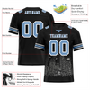 Custom Black Graffiti Pattern Aqua Personalized Authentic Football Jersey FBJ02-bc0facf