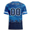 Custom Blue Graffiti Pattern Black Personalized Authentic Football Jersey FBJ02-bc0fada