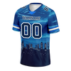 Custom Blue Graffiti Pattern Black Personalized Authentic Football Jersey FBJ02-bc0fada