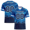 Custom Blue Graffiti Pattern Black Personalized Authentic Football Jersey FBJ02-bc0fada