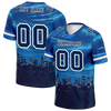 Custom Blue Graffiti Pattern Black Personalized Authentic Football Jersey FBJ02-bc0fada