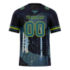 Custom Black Graffiti Pattern Aqua Personalized Authentic Football Jersey FBJ02-bc0fadc