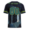 Custom Black Graffiti Pattern Aqua Personalized Authentic Football Jersey FBJ02-bc0fadc