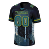 Custom Black Graffiti Pattern Aqua Personalized Authentic Football Jersey FBJ02-bc0fadc