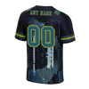 Custom Black Graffiti Pattern Aqua Personalized Authentic Football Jersey FBJ02-bc0fadc