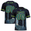 Custom Black Graffiti Pattern Aqua Personalized Authentic Football Jersey FBJ02-bc0fadc