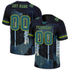 Custom Black Graffiti Pattern Aqua Personalized Authentic Football Jersey FBJ02-bc0fadc