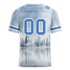 Custom Grey Graffiti Pattern Blue Personalized Authentic Football Jersey FBJ02-bc0fadd