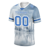 Custom Grey Graffiti Pattern Blue Personalized Authentic Football Jersey FBJ02-bc0fadd