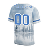 Custom Grey Graffiti Pattern Blue Personalized Authentic Football Jersey FBJ02-bc0fadd