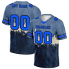 Custom Grey Graffiti Pattern Blue Personalized Authentic Football Jersey FBJ02-bc0fad7