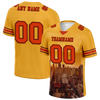 Custom Yellow Graffiti Pattern Orange Personalized Authentic Football Jersey FBJ02-bc0fad8