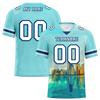 Custom Aqua Graffiti Pattern White Personalized Authentic Football Jersey FBJ02-bc0fae0