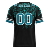 Custom Black 3D Pattern Aqua Personalized Authentic Football Jersey FBJ02-bc0faeb