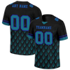 Custom Black 3D Pattern Aqua Personalized Authentic Football Jersey FBJ02-bc0faec