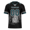 Custom Black 3D Pattern Aqua Personalized Authentic Football Jersey FBJ02-bc0fafd