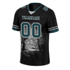 Custom Black 3D Pattern Aqua Personalized Authentic Football Jersey FBJ02-bc0fafd