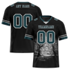 Custom Black 3D Pattern Aqua Personalized Authentic Football Jersey FBJ02-bc0fafd