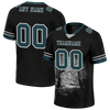 Custom Black 3D Pattern Aqua Personalized Authentic Football Jersey FBJ02-bc0fafd