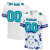 Custom White Tie Dye Aqua Personalized Authentic Football Jersey FBJ02-bc0fa7e