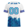 Custom White Aqua Tie Dye Aqua Personalized Authentic Football Jersey FBJ02-bc0fa77