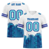 Custom White Aqua Tie Dye Aqua Personalized Authentic Football Jersey FBJ02-bc0fa77