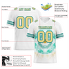 Custom White Aqua Tie Dye Yellow Personalized Authentic Football Jersey FBJ02-bc0fa78