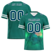 Custom Green Tie Dye Aqua Personalized Authentic Football Jersey FBJ02-bc0fa79