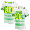 Custom White Green Tie Dye Yellow Personalized Authentic Football Jersey FBJ02-bc0fa8b