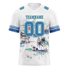 Custom White Tie Dye Aqua Personalized Authentic Football Jersey FBJ02-bc0fa8f