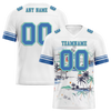 Custom White Tie Dye Aqua Personalized Authentic Football Jersey FBJ02-bc0fa8f