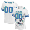 Custom White Tie Dye Aqua Personalized Authentic Football Jersey FBJ02-bc0fa8f