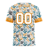 Custom Orange Aqua Hawaii White Personalized Authentic Football Jersey FBJ02-bc0fa9a