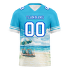 Custom Aqua Hawaii White Personalized Authentic Football Jersey FBJ02-bc0fa99