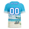 Custom Aqua Hawaii White Personalized Authentic Football Jersey FBJ02-bc0fa99