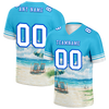 Custom Aqua Hawaii White Personalized Authentic Football Jersey FBJ02-bc0fa99