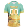 Custom Aqua Yellow Hawaii White Personalized Authentic Football Jersey FBJ02-bc0fb00