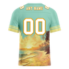 Custom Aqua Yellow Hawaii White Personalized Authentic Football Jersey FBJ02-bc0fb00