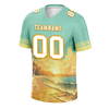 Custom Aqua Yellow Hawaii White Personalized Authentic Football Jersey FBJ02-bc0fb00