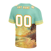 Custom Aqua Yellow Hawaii White Personalized Authentic Football Jersey FBJ02-bc0fb00