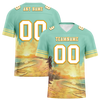 Custom Aqua Yellow Hawaii White Personalized Authentic Football Jersey FBJ02-bc0fb00