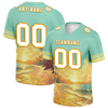 Custom Aqua Yellow Hawaii White Personalized Authentic Football Jersey FBJ02-bc0fb00