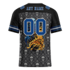 Custom Black Grey Skull Fashion Blue Personalized Authentic Football Jersey FBJ02-bc0fbaf