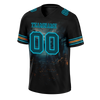 Custom Black Skull Fashion Aqua Personalized Authentic Football Jersey FBJ02-bc0fba9