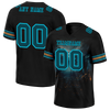 Custom Black Skull Fashion Aqua Personalized Authentic Football Jersey FBJ02-bc0fba9