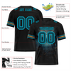 Custom Black Skull Fashion Aqua Personalized Authentic Football Jersey FBJ02-bc0fba9