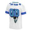 Custom White Skull Fashion Aqua Personalized Authentic Football Jersey FBJ02-bc0fbba