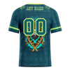 Custom Green Skull Fashion Aqua Personalized Authentic Football Jersey FBJ02-bc0fbb7