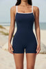 Women's Square Collar Backless Shorts Jumpsuit – Sport Fashion Style by FitiqueFit